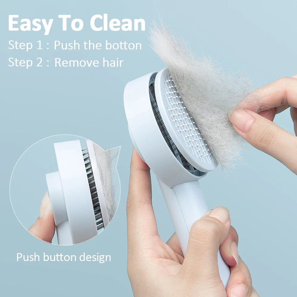 Self-Cleaning Pet Hair Brush – Cat & Dog Grooming Tool