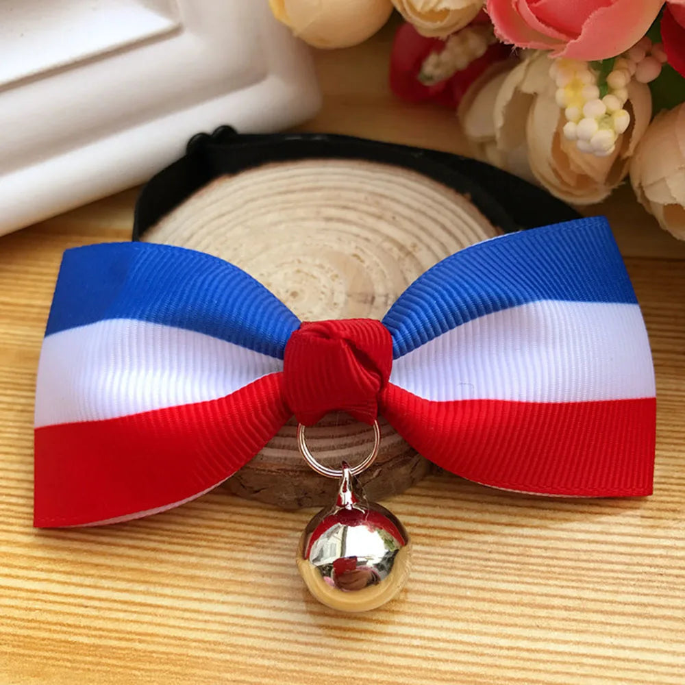 Cat Bow Tie Collar – Adjustable with Bell for Holidays & Photos