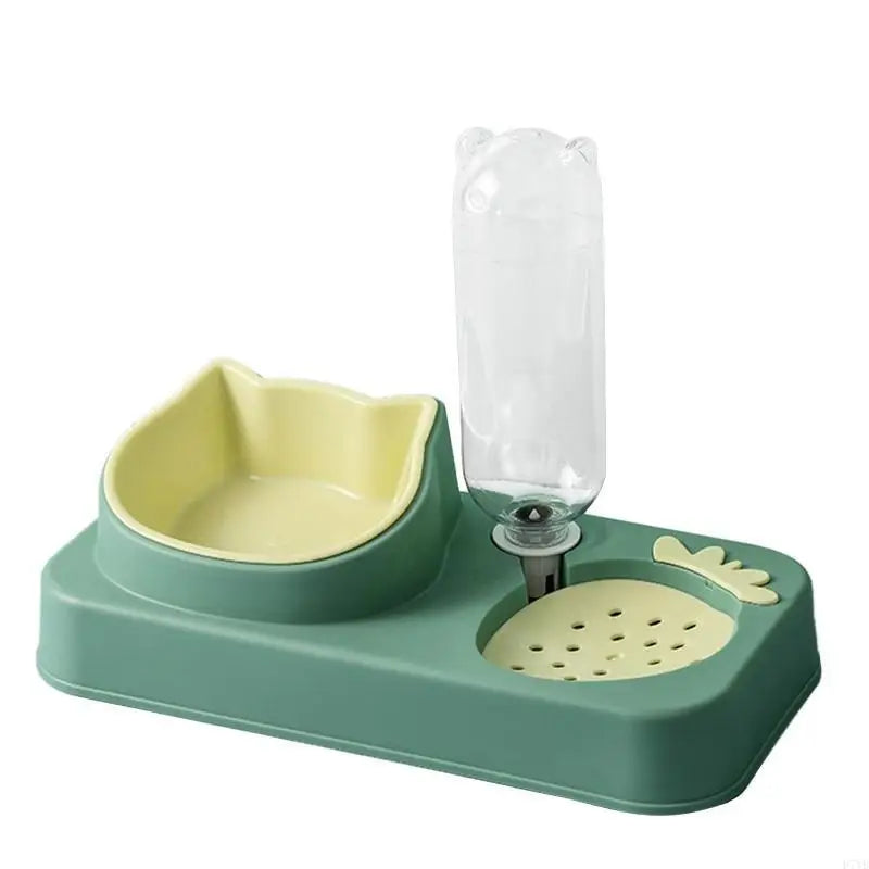2-in-1 Cat Feeder & Water Dispenser – No-Spill Bowl Set
