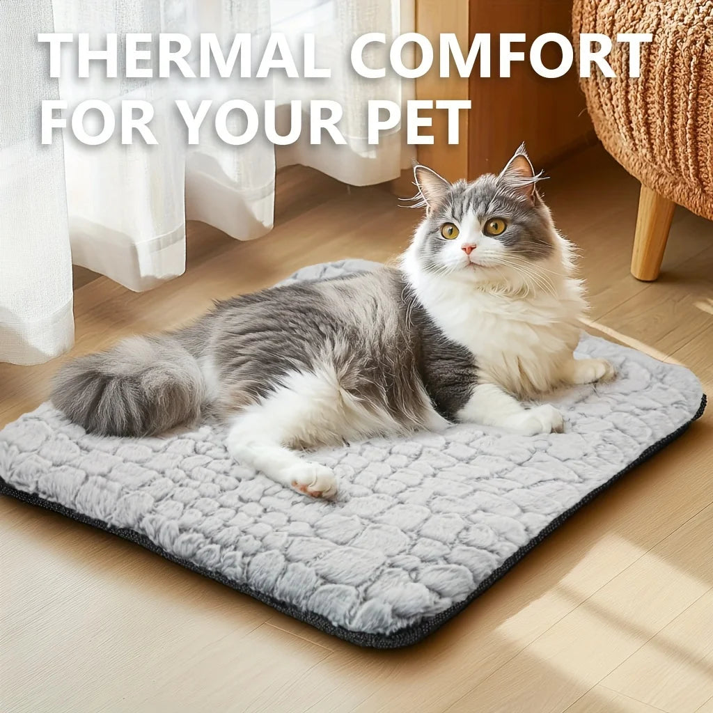 Self-Warming Cat Bed – Thermal Plush Mat