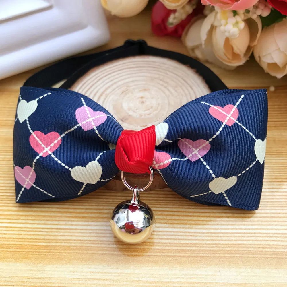 Cat Bow Tie Collar – Adjustable with Bell for Holidays & Photos