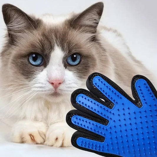Silicone Cat Grooming Glove – Hair Removal & Massage Tool