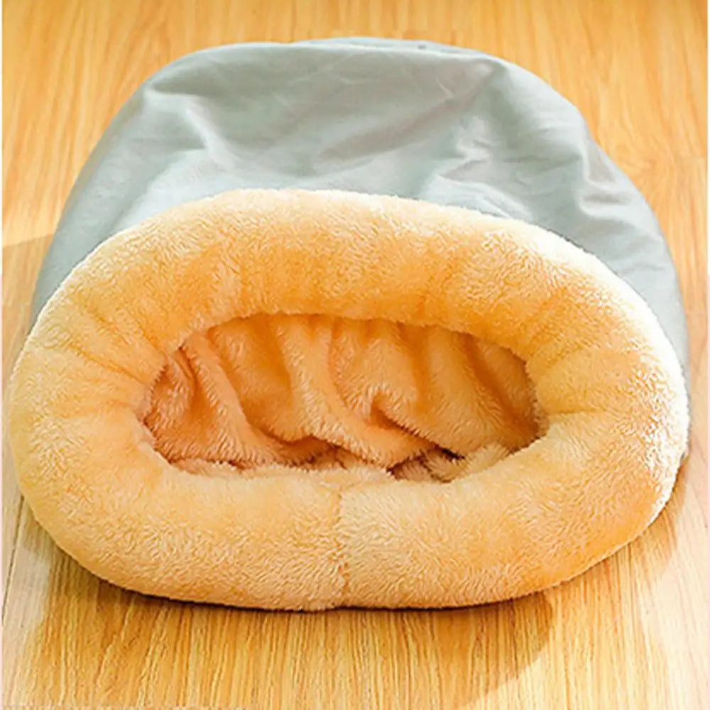 Semi-Enclosed Cat Cave Bed – Soft Tunnel Hideaway