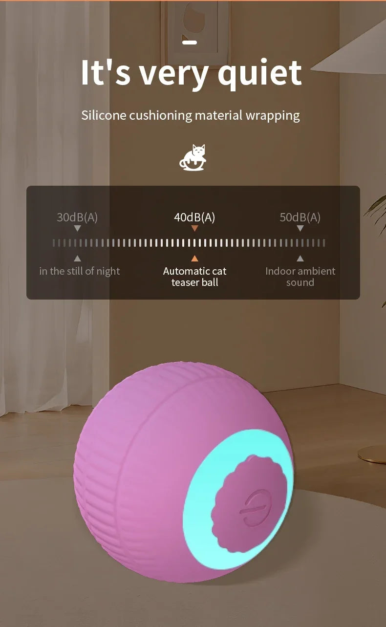 Smart Rolling LED Cat Toy Ball – USB Rechargeable