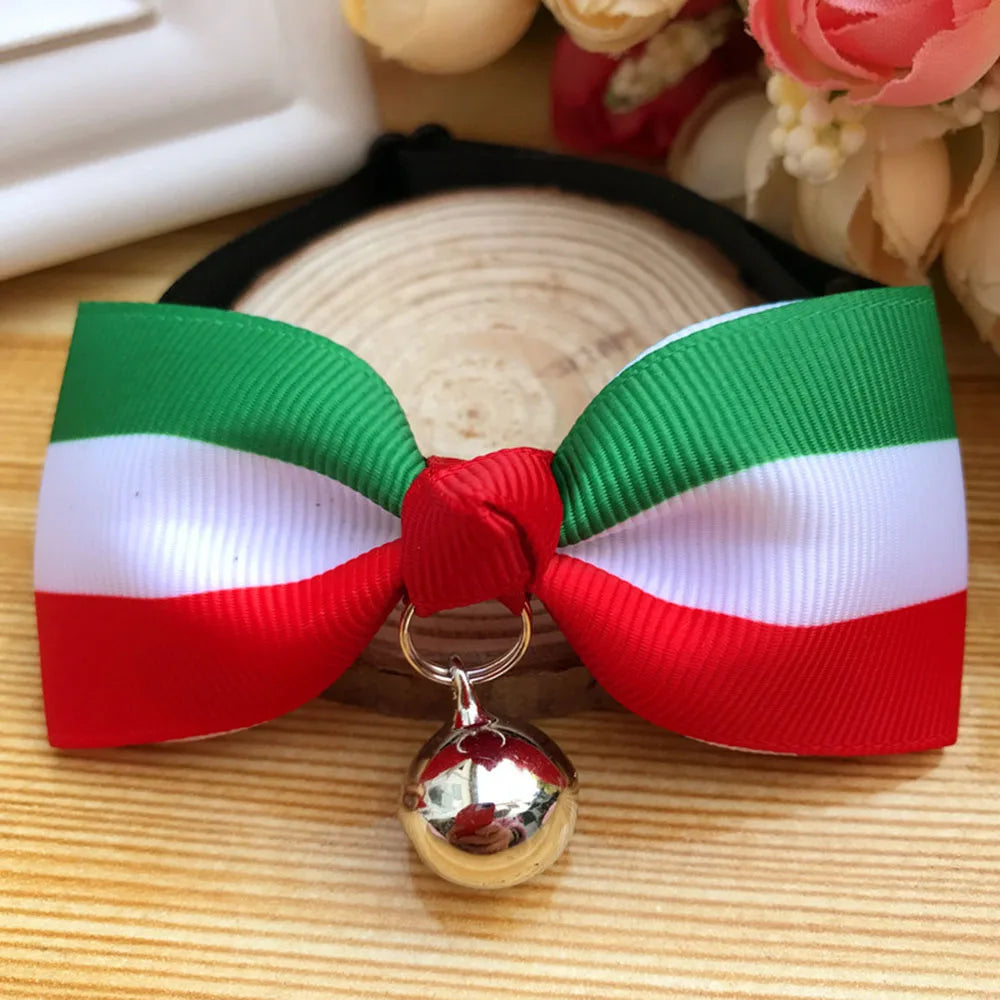 Cat Bow Tie Collar – Adjustable with Bell for Holidays & Photos